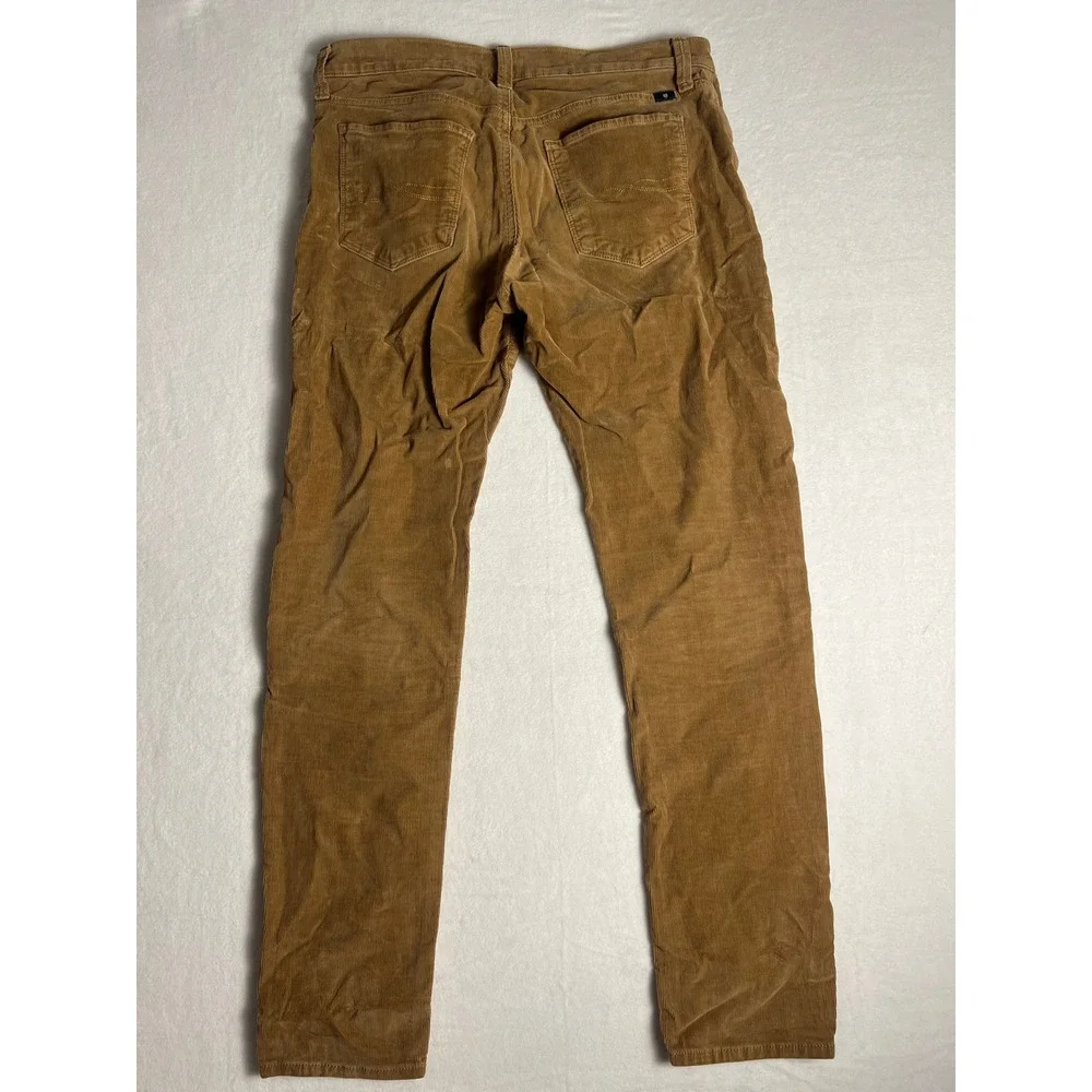 Lucky Brand Brooke Skinny Corduroy Pants Mens 8/29 Brown Tan Stretch Casual